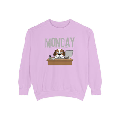 Monday Face Dog Stares Blankly Unisex Crewneck Sweatshirt style 6
