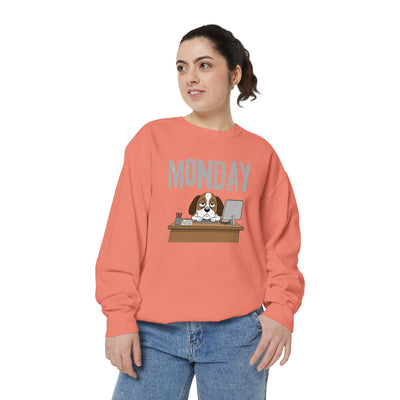 Monday Face Dog Stares Blankly Unisex Crewneck Sweatshirt style 6