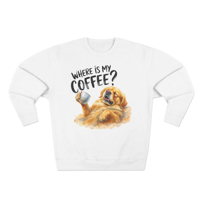"Where is my coffee?" Dog Watercolor style 2 Unisex Crewneck Sweatshirt