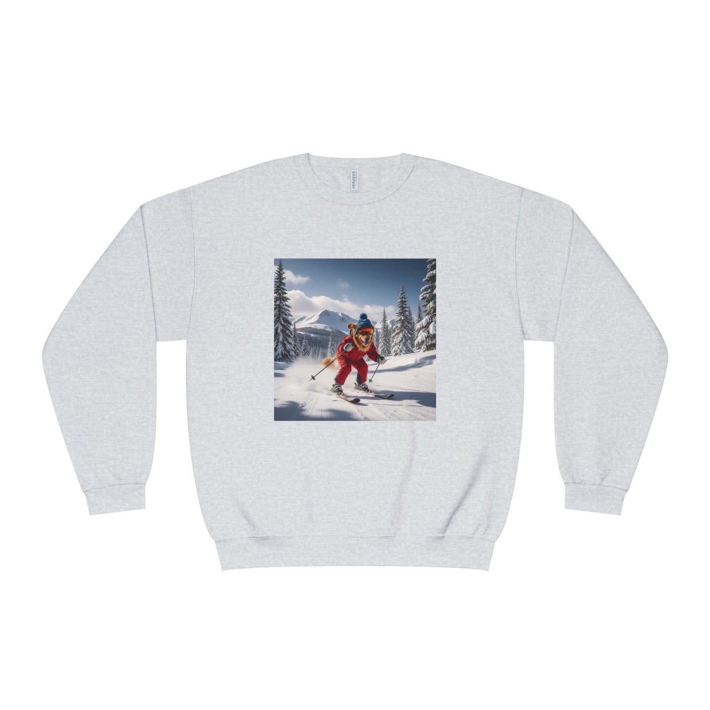 Skiing Dog Graphic Unisex NuBlend Crewneck Sweatshirt