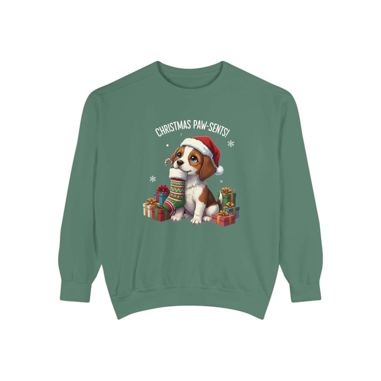 Puppy wait for Christmas presents Unisex Crewneck Sweatshirt style 3