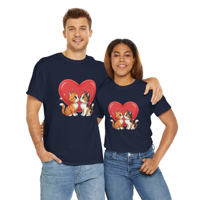 Cats in Love Unisex Tee - Cute Cat T-Shirt for Pet Lovers, Cat Owners, Sports Enthusiasts, Gifts for Animal Lovers, Casual Everyday Wear