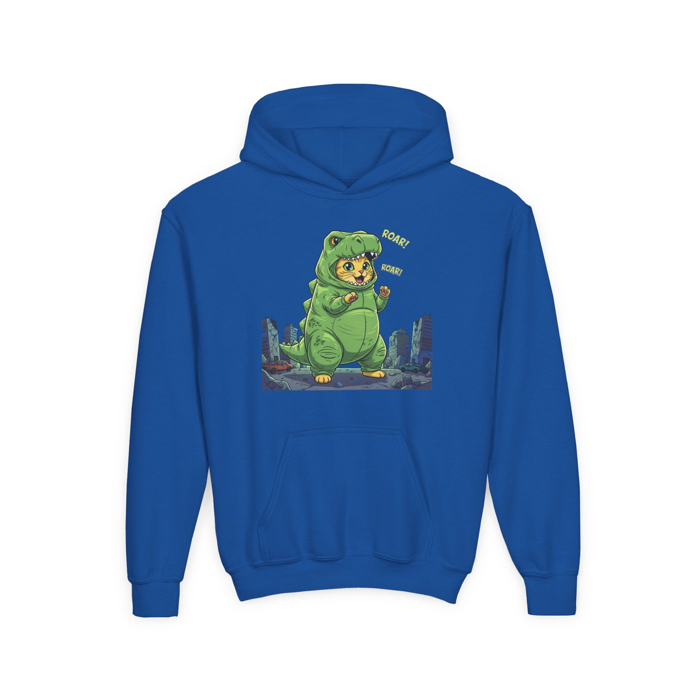 Cat cosplay Godzilla style 2 Unisex Kids Hoodie - Fun & Cozy Heavy Blend Sweatshirt with Cute Design