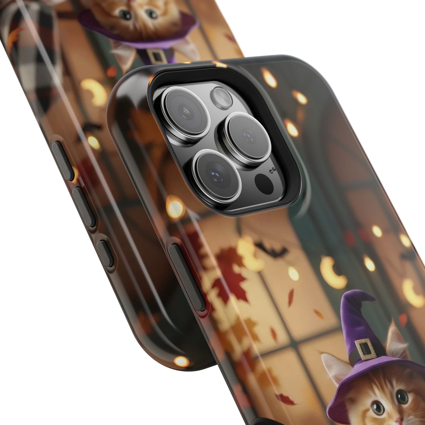 Halloween cute kitten photo style 1 Magnetic Phone Case, Cat Lover Gift, Impact-Resistant iPhone Case, Funny Pet Accessory, Unique Animal Design