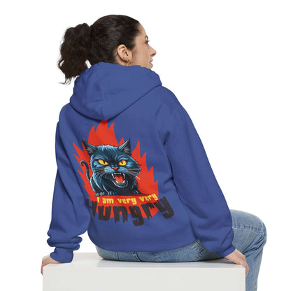 I am very very Hungry - Cartoon Cat Unisex Pullover Hoodie
