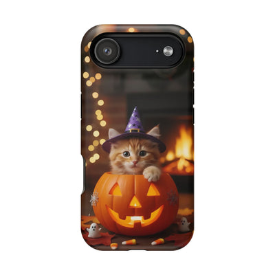 Halloween cute kitten photo style 3 Magnetic Phone Case, Cat Lover Gift, Impact-Resistant iPhone Case, Funny Pet Accessory, Unique Animal Design