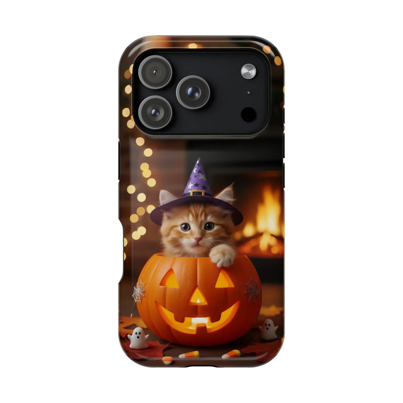 Halloween cute kitten photo style 3 Magnetic Phone Case, Cat Lover Gift, Impact-Resistant iPhone Case, Funny Pet Accessory, Unique Animal Design