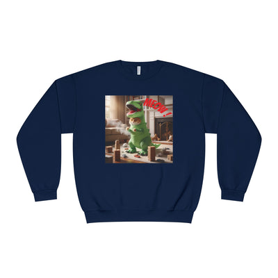 Tyrannosaurus Cat at home Unisex NuBlend® Crewneck Sweatshirt