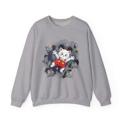 Watercolor Cat painting Unisex Crewneck Sweatshirt style 2