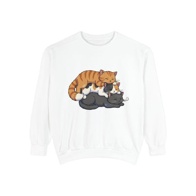 3 Cute Sleeping Cats style 6 Cozy Graphic Unisex Crewneck Sweatshirt