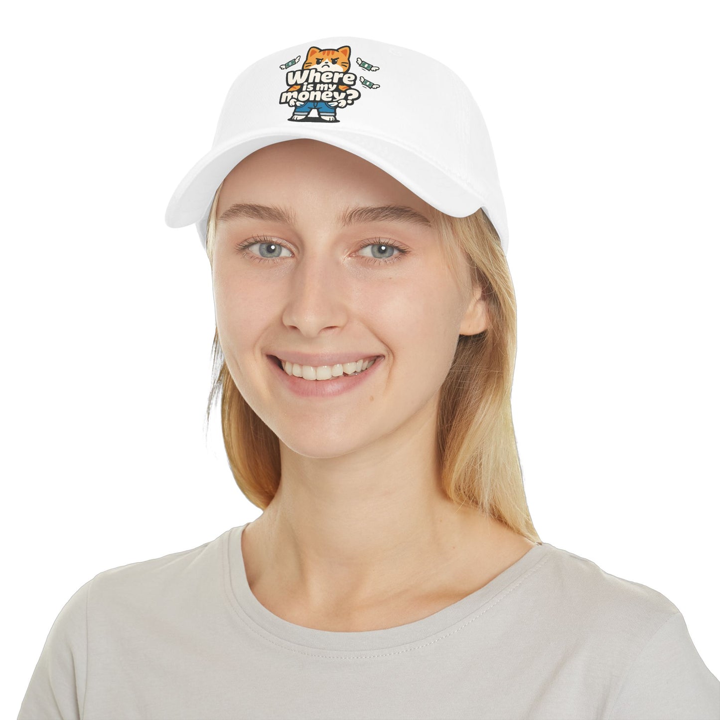 Where is my money Cute Cat Low Profile Cap Hat