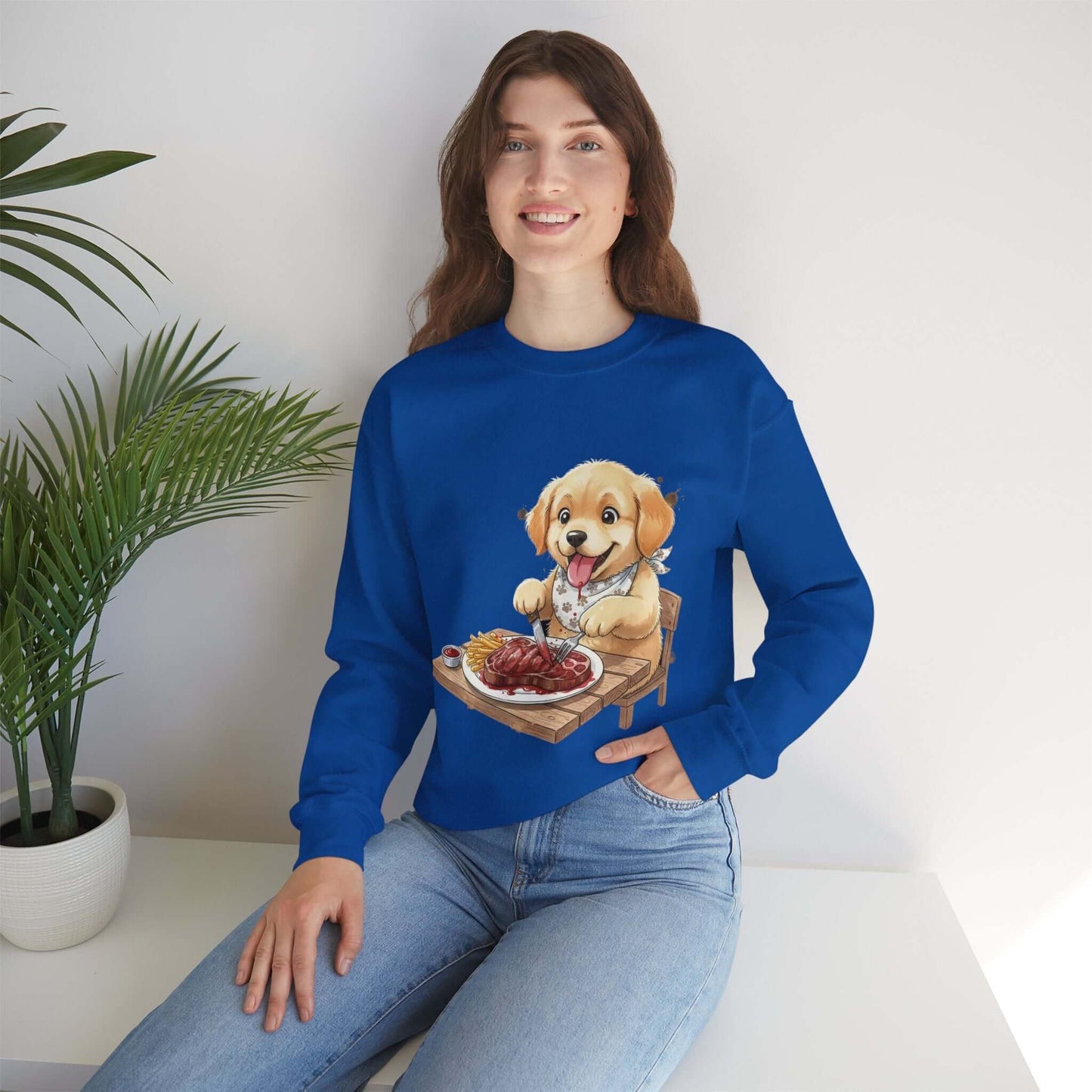 Watercolor Dog painting Unisex Crewneck Sweatshirt style 1