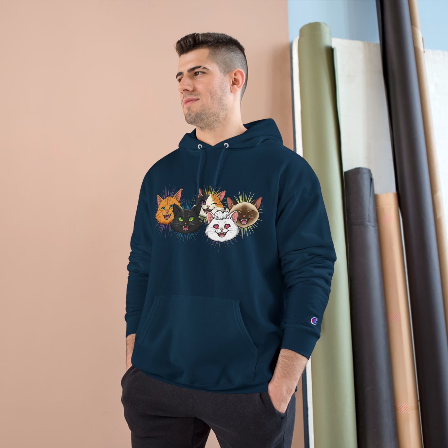 Playful Cats Cozy Unisex Champion Pullover Hoodie