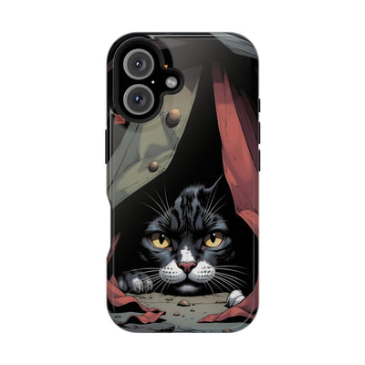Cute Cats Magnetic Phone Case comic style 5, Cat Lover Gift, Impact-Resistant iPhone Case, Funny Pet Accessory, Unique Animal Design