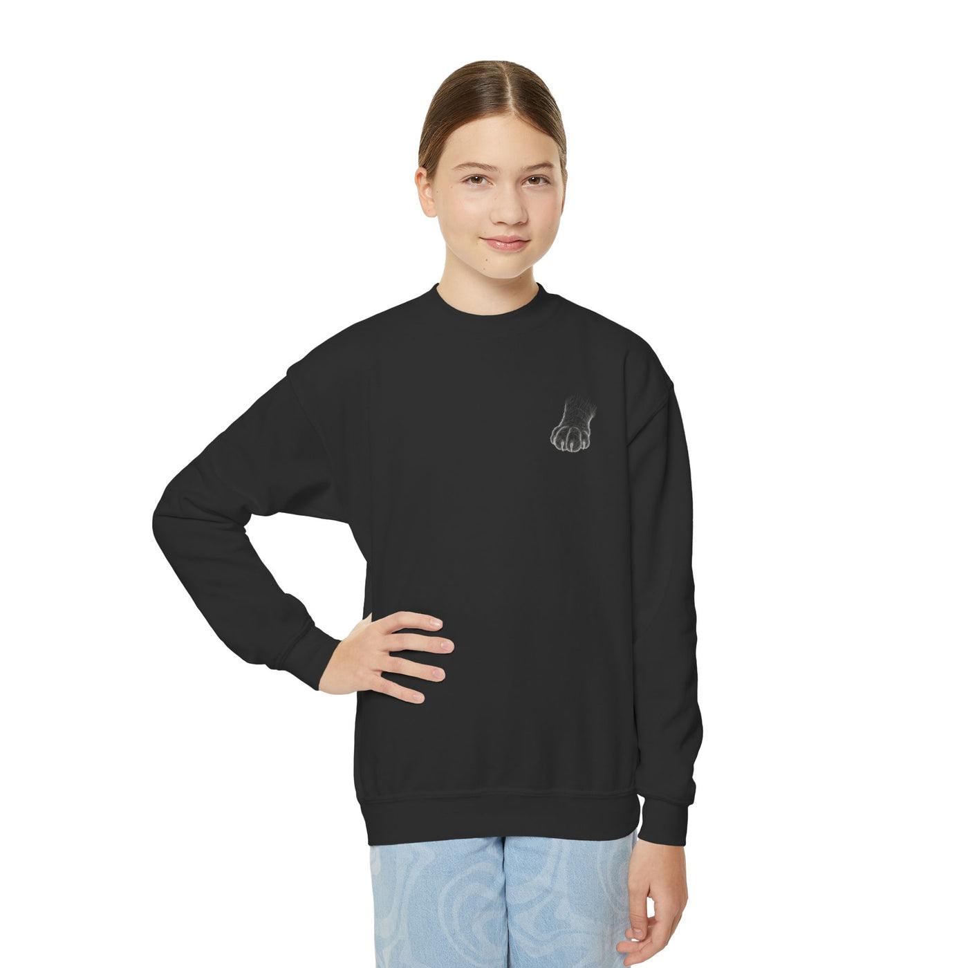 Black Cat style 1 Youth Crewneck Sweatshirt - Cozy & Cute