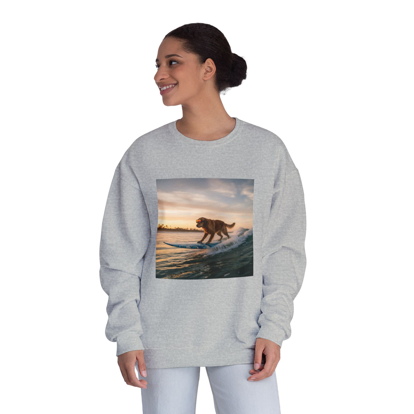 Surfing Dog style 2 Unisex NuBlend® Crewneck Sweatshirt