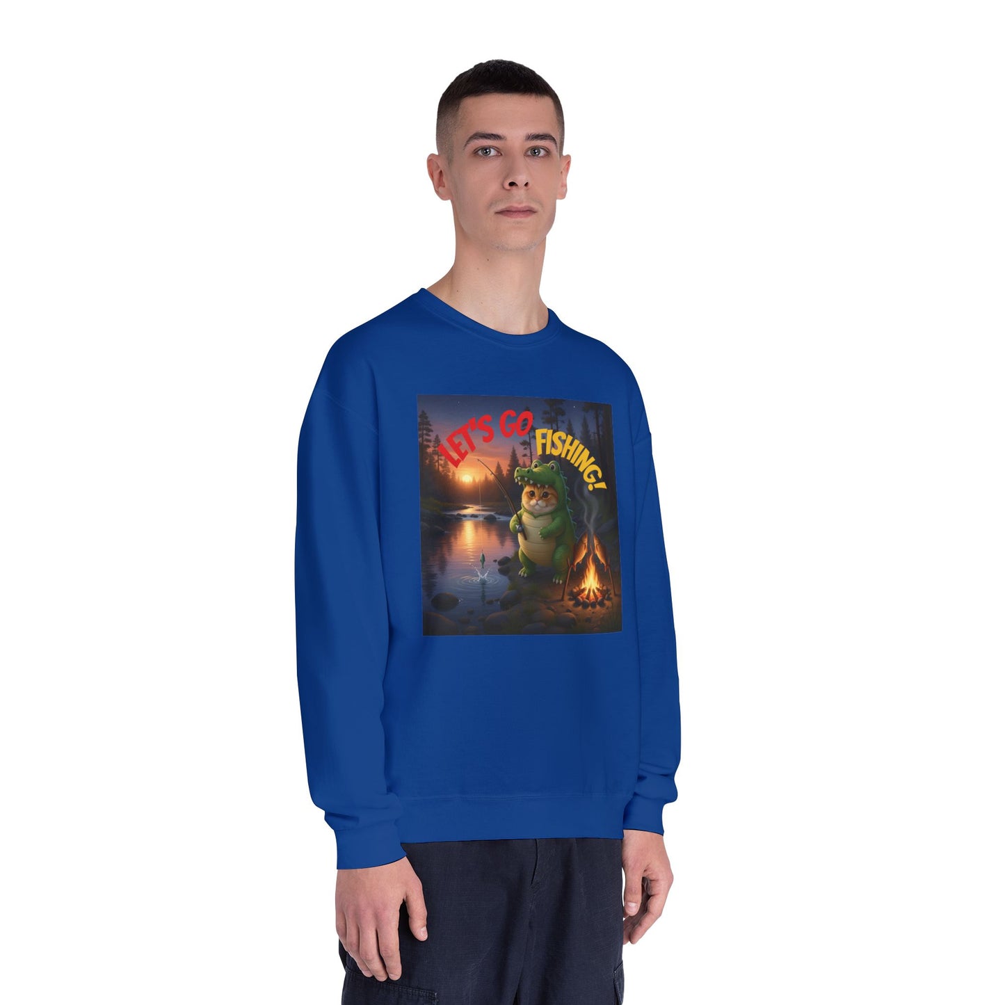 Crocodile Cat Fishing Unisex NuBlend Sweatshirt style 2