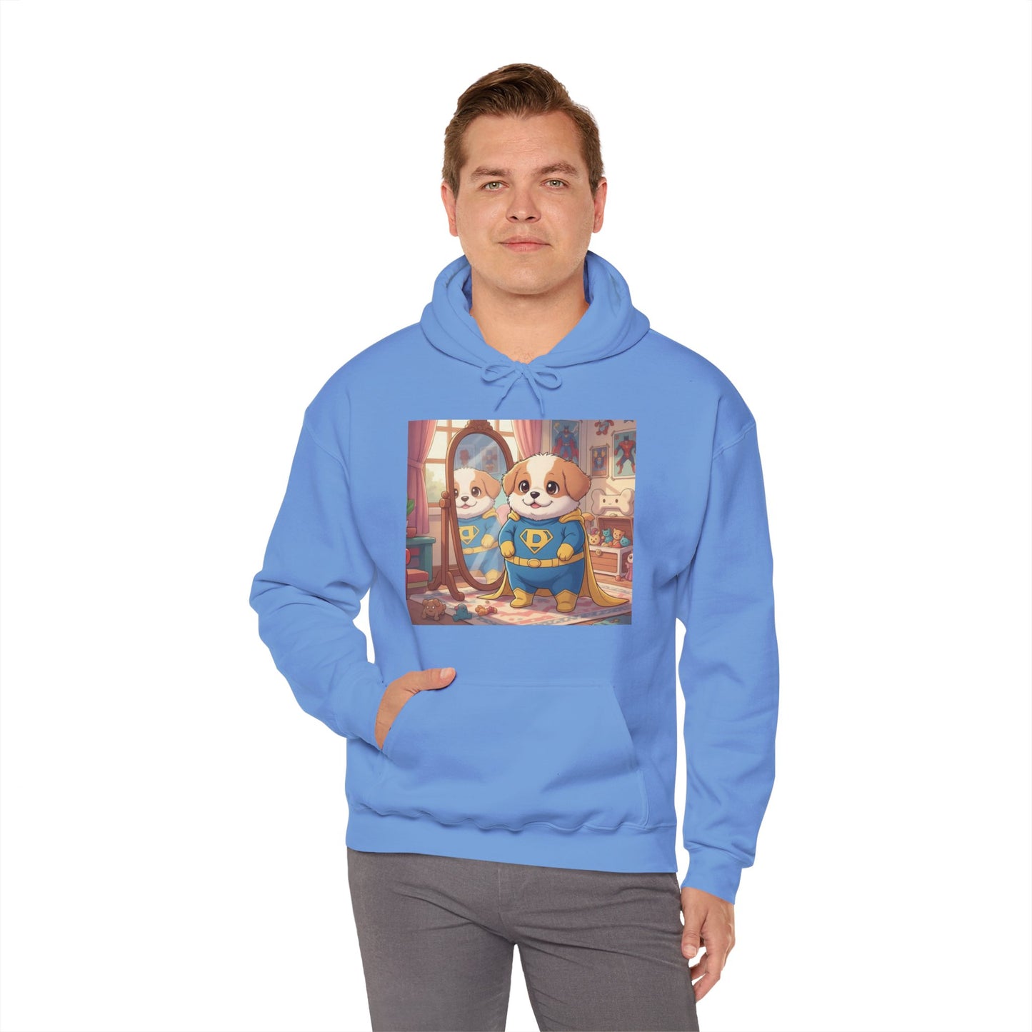 Dog cosplay Superman Funny Design Unisex Hoodie style 2