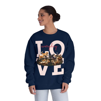 Love Everyday Cats & Dogs Unisex NuBlend Crewneck Sweatshirt