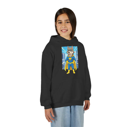 Dog cosplay Superman Funny Design Unisex Kids Hoodie style 1