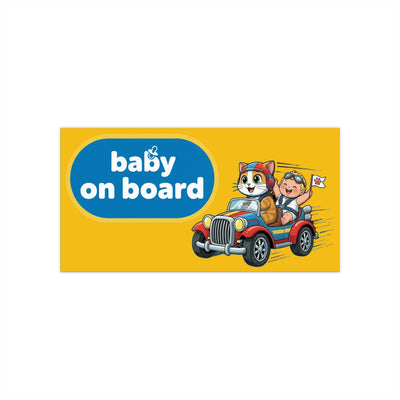 Baby on Board - Cat Driving Baby | Bumper Stickers