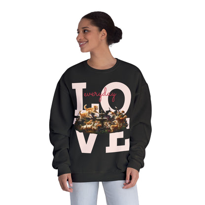 Love Everyday Cats & Dogs Unisex NuBlend Crewneck Sweatshirt