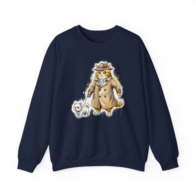 Watercolor painting style 10 Men & Women Cute Cat Pile Crewneck Sweatshirt