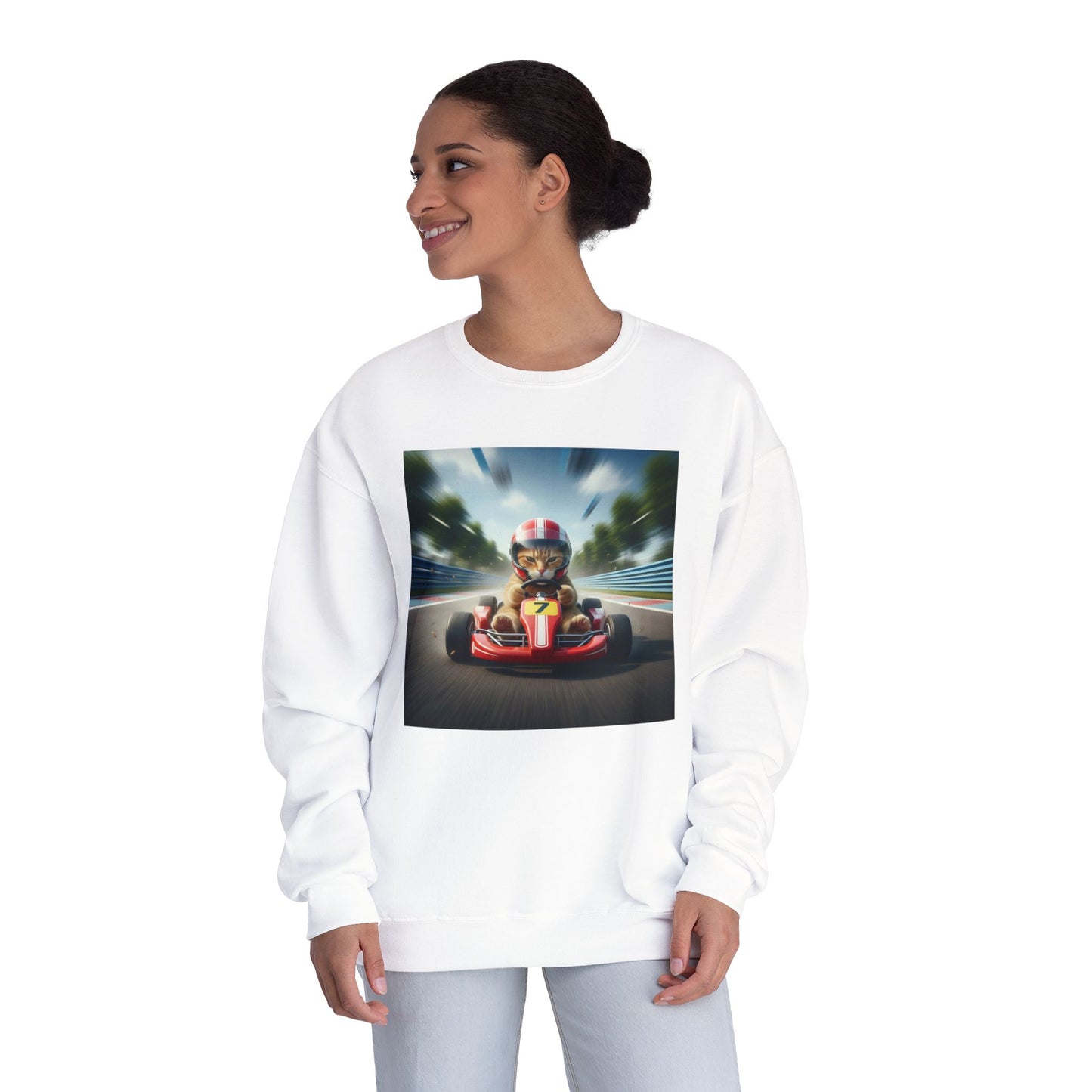 Go Kart Cat Unisex NuBlend Crewneck Sweatshirt style 3