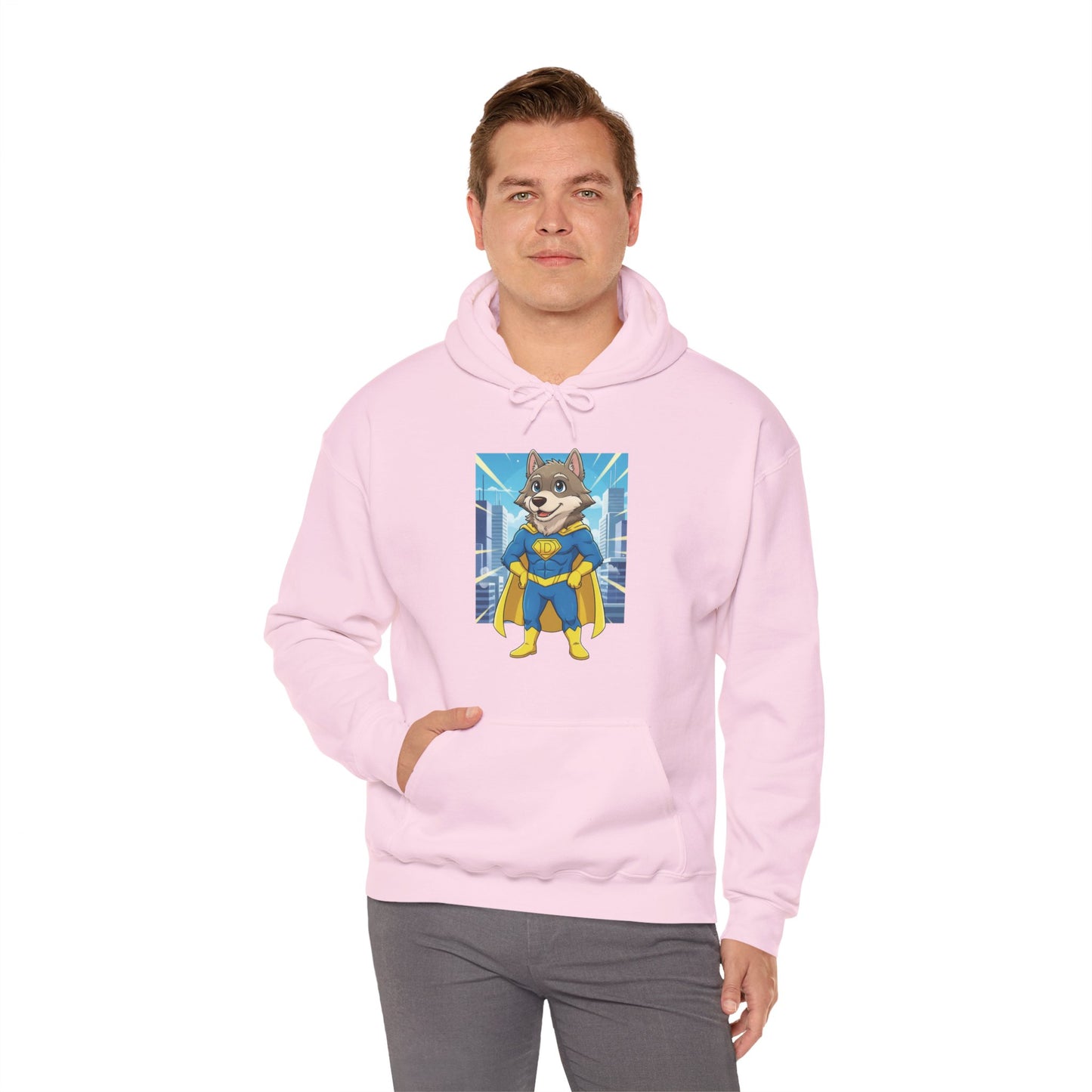 Dog cosplay Superman Funny Design Unisex Hoodie style 1