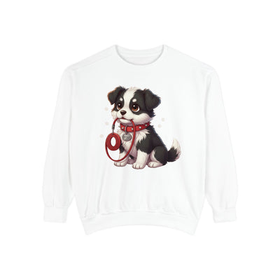Cute Dog Walk Time style 1 Cozy Graphic Unisex Crewneck Sweatshirt