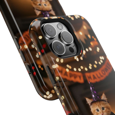 Halloween cute kitten photo style 4 Magnetic Phone Case, Cat Lover Gift, Impact-Resistant iPhone Case, Funny Pet Accessory, Unique Animal Design