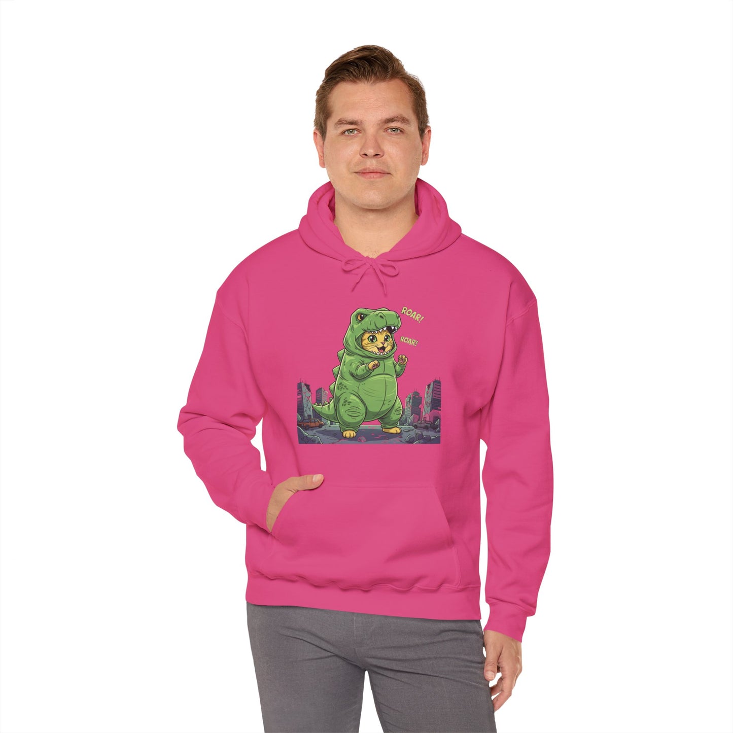 Cat cosplay Godzilla Funny Design Unisex Hoodie style 2