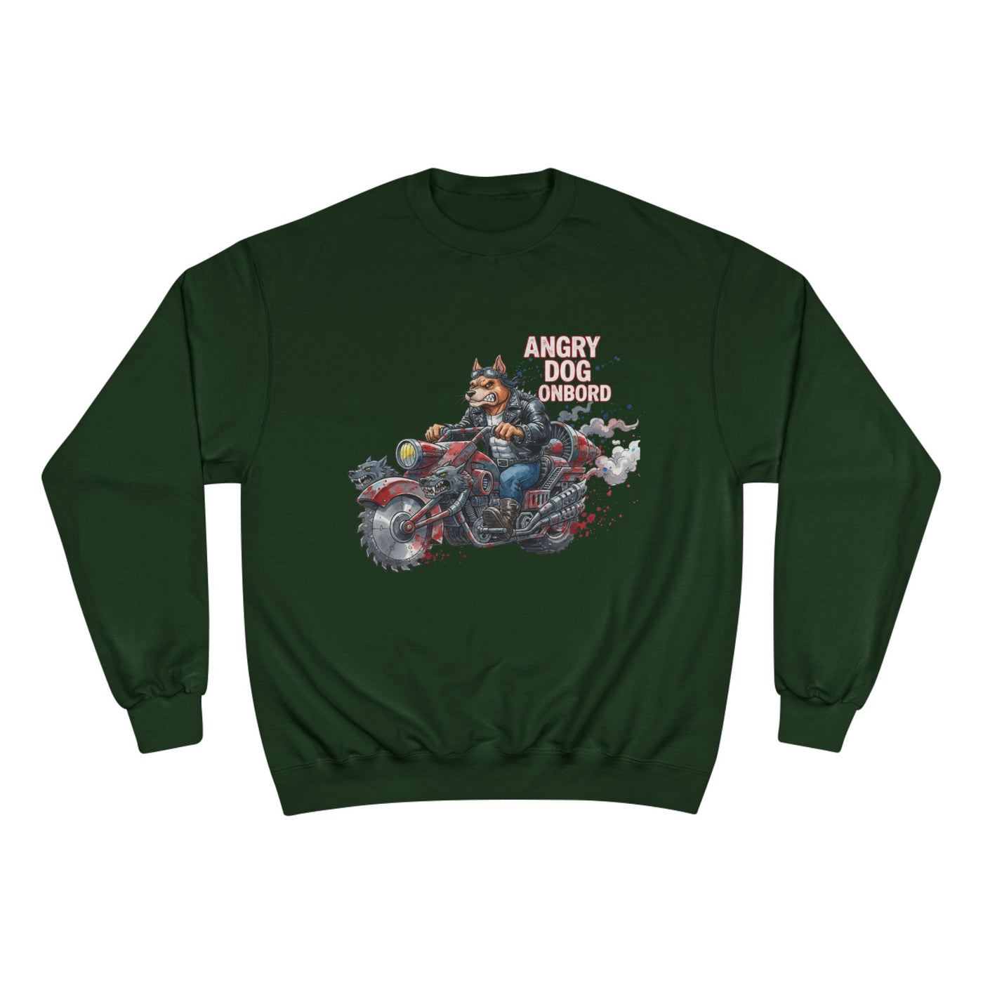Angry Dog Onboard Graphic style 3 Champion Crewneck Sweatshirt for Gamers & Sci‑Fi Fans