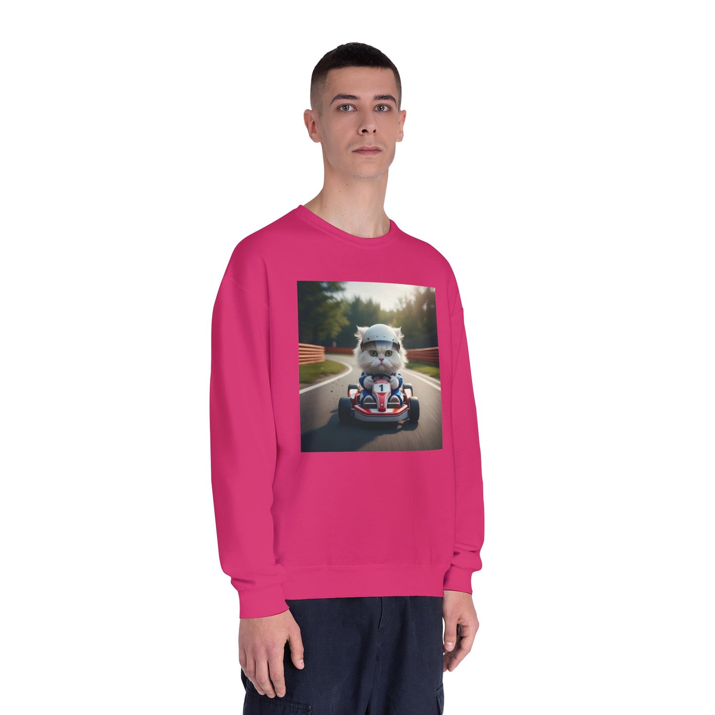 Go Kart Cat Unisex NuBlend Crewneck Sweatshirt style 1