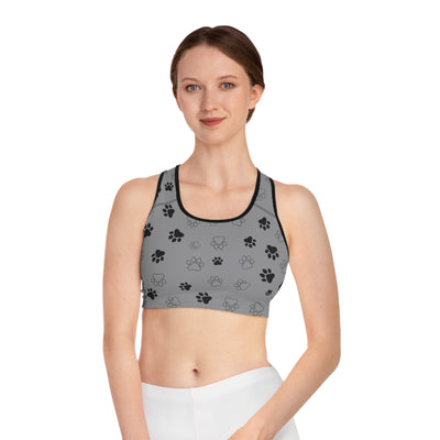 Dog Paw Print style 1 Sports Bra, Activewear for Dog Lovers, Workout Top, Fitness Apparel, Pet Lover Gift