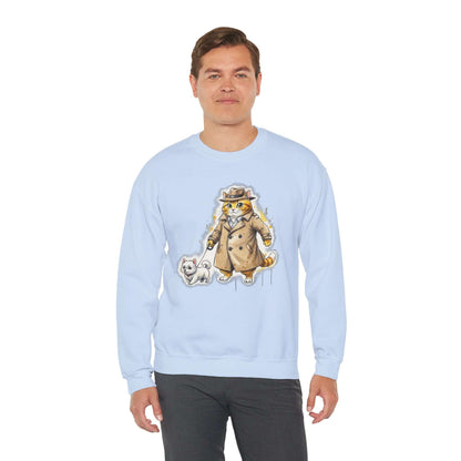 Watercolor Cat & Dog painting Unisex Crewneck Sweatshirt style 1
