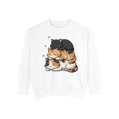 3 Cute Sleeping Cats style 8 Cozy Graphic Unisex Crewneck Sweatshirt