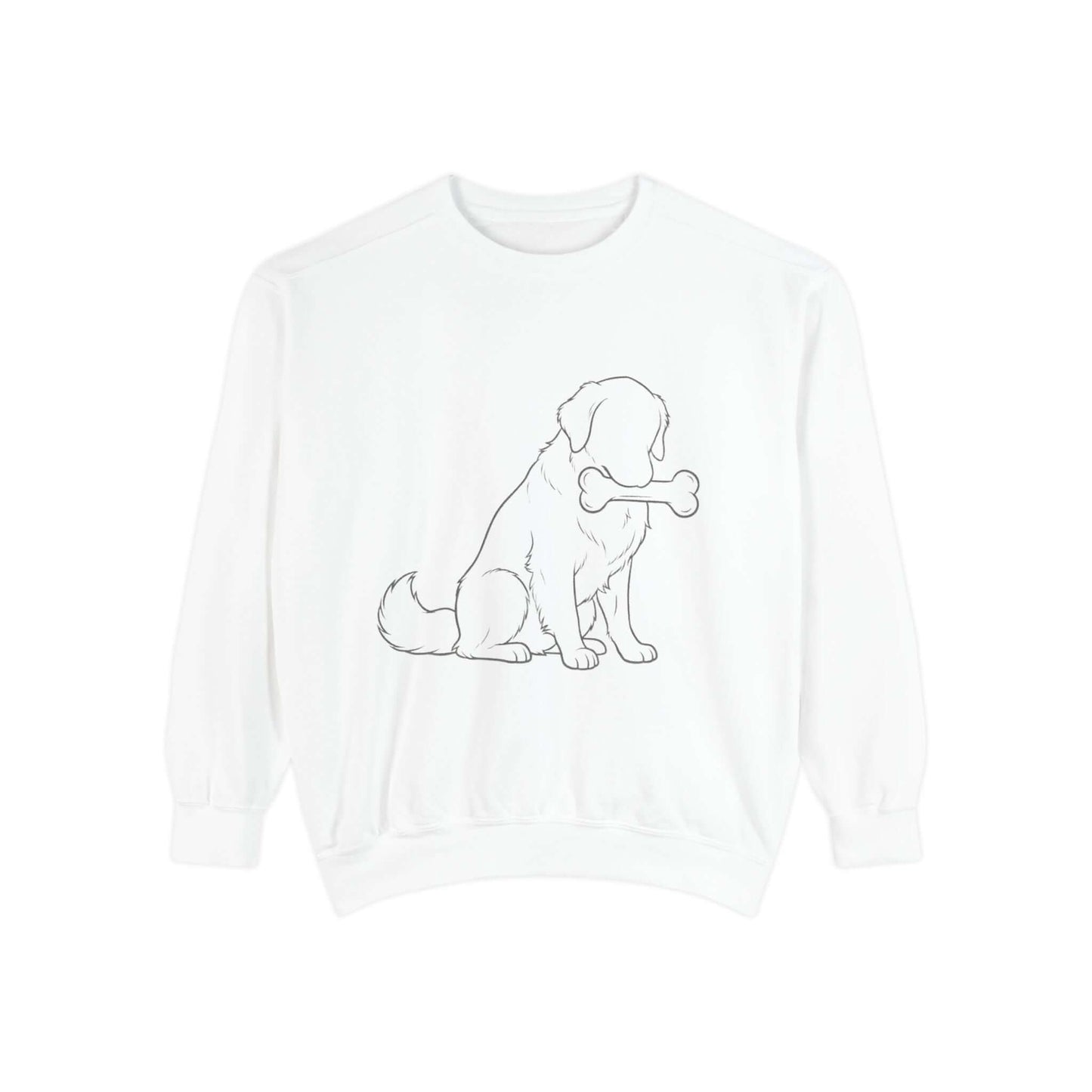 Sitting Dog Shadow Cozy Graphic Unisex Crewneck Sweatshirt style 1