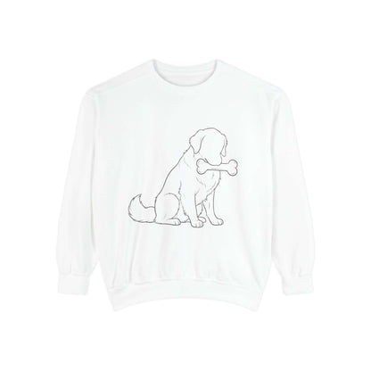 Sitting Dog Shadow Cozy Graphic Unisex Crewneck Sweatshirt style 1
