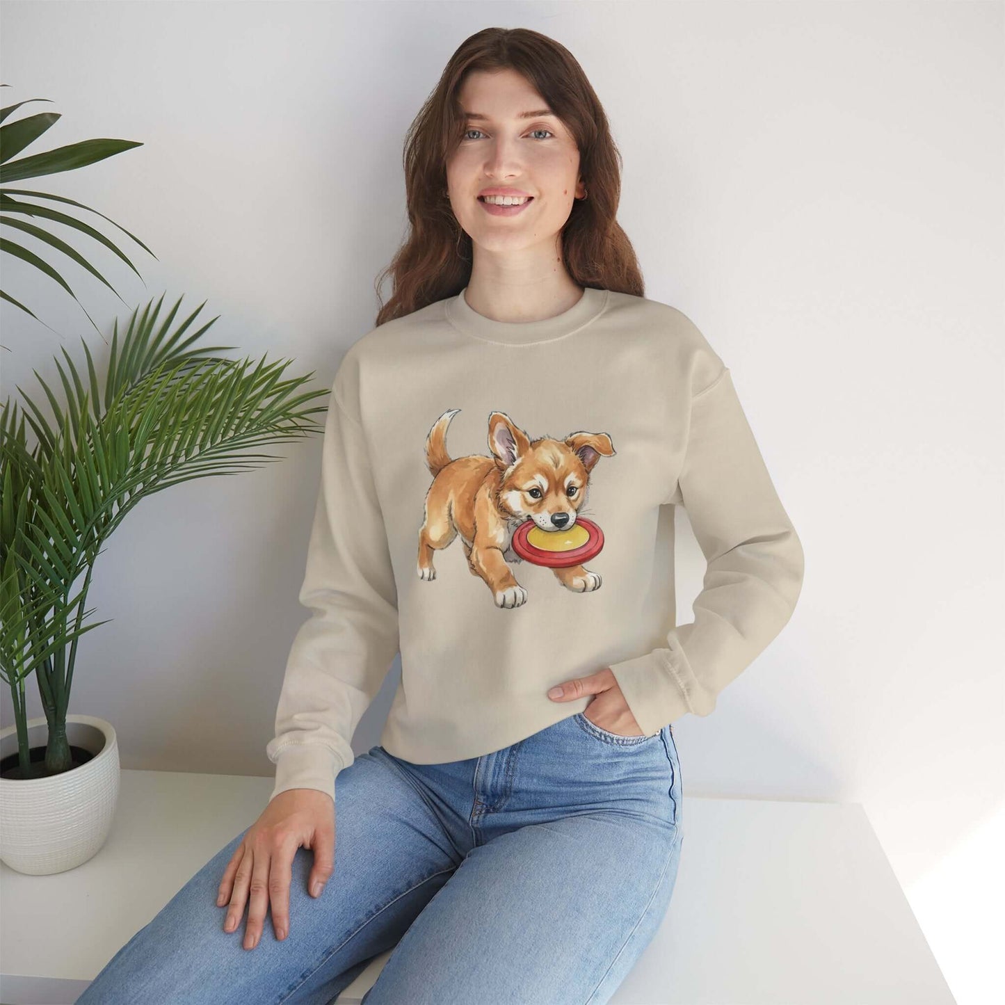 Watercolor Dog painting Unisex Crewneck Sweatshirt style 5