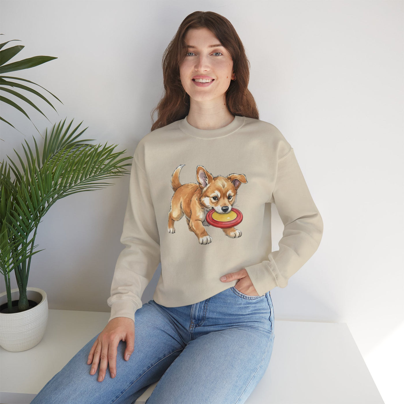 Watercolor painting style 8 Men & Women Cute Cat Pile Crewneck Sweatshirt