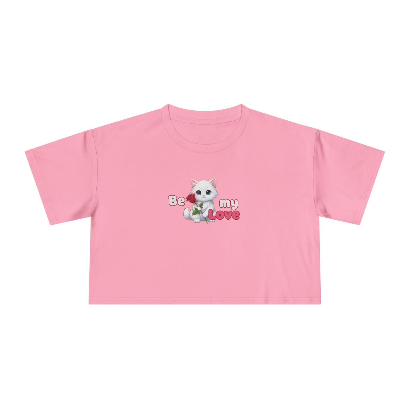 Cute Graphic Crop Tee - 'Be my Love', Women's Fashion, Gift for Animal Lovers, Casual Outfit, Summer Style, Funny Shirt