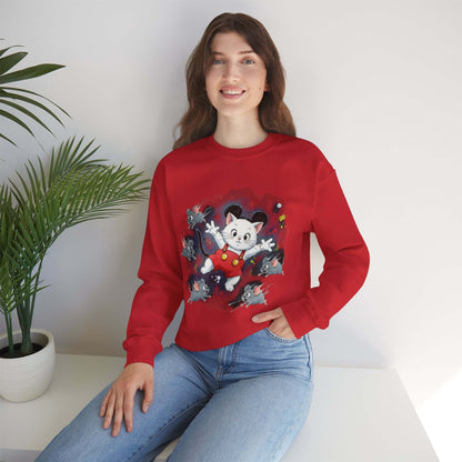Watercolor Cat painting Unisex Crewneck Sweatshirt style 2