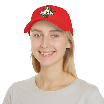 Where is my money Cute Dog Low Profile Cap Hat