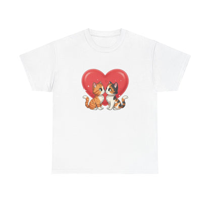 Cats in Love Unisex Tee - Cute Cat T-Shirt for Pet Lovers, Cat Owners, Sports Enthusiasts, Gifts for Animal Lovers, Casual Everyday Wear