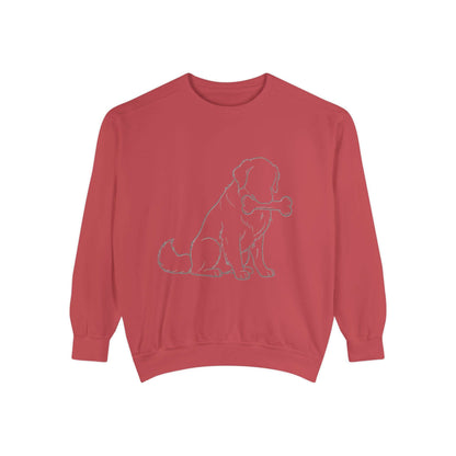 Sitting Dog Shadow Cozy Graphic Unisex Crewneck Sweatshirt style 1