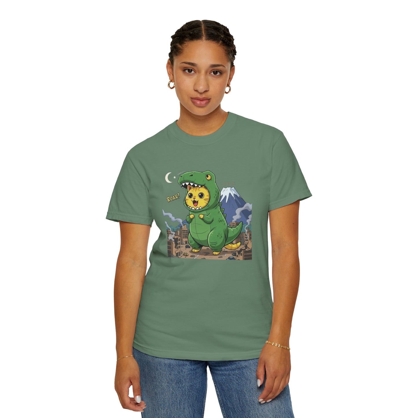 Cat cosplay Godzilla Funny Design Unisex T-Shirt style 1