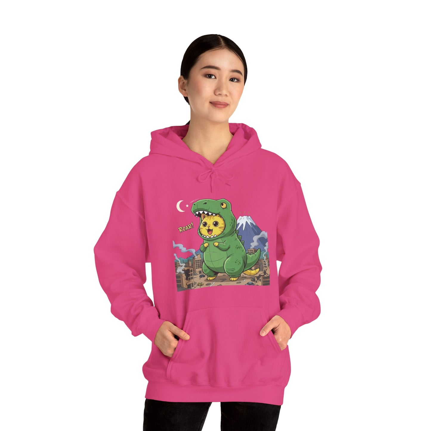 Cat cosplay Godzilla Funny Design Unisex Hoodie style 1
