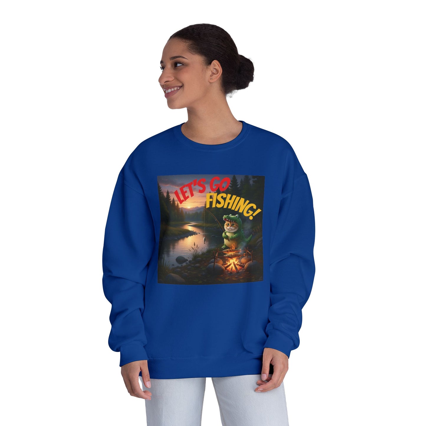 Crocodile Cat Fishing Unisex NuBlend Sweatshirt style 1