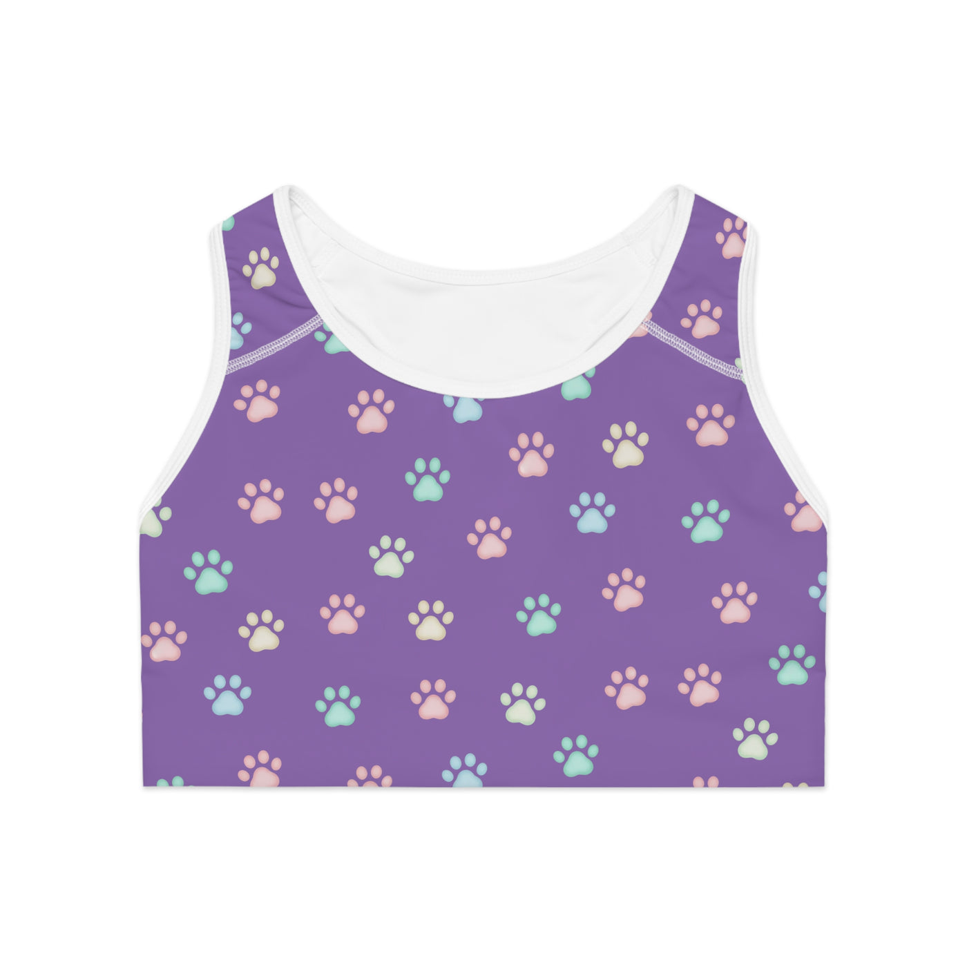 Cat Paw Print style 2 Sports Bra, Pet Lover Activewear, Workout Top, Gym Apparel, Animal Print Fashion, Gifts for Cat Owners, Fitness Gear